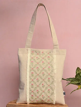 Load image into Gallery viewer, Kanyoga - Jaal Pattern Floral Embroidered Reversible Women's Stylish Tote Bag