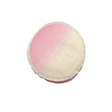 Load image into Gallery viewer, Meditation Cushion Zafu With Buckwheat Hulls Filled - "Tie & Dye" print with fringe on the edge