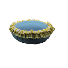 Load image into Gallery viewer, Meditation Cushion Zafu With Buckwheat Hulls Filled - "Double Layer Ruffle"