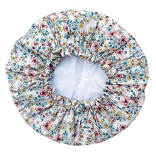 Load image into Gallery viewer, Shower Cap - Floral Lake Ditsy Print - White & Multi