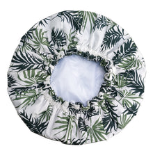 Load image into Gallery viewer, Shower Cap - Palm Leaf Print - White & Green