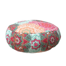 Load image into Gallery viewer, Meditation Cushion Zafu With Buckwheat Hulls Filled - Mandala Print - Multicolor