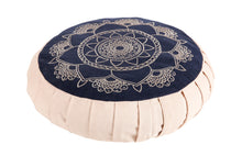 Load image into Gallery viewer, Meditation Cushion Zafu With Buckwheat Hulls Filled - Mandala Geometric Embroidered
