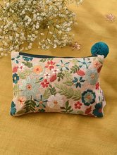 Load image into Gallery viewer, Kanyoga - Multi color floral embroidered pouch