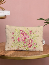 Load image into Gallery viewer, Kanyoga - Floral embroidered pouch with touch of zari & cut dana