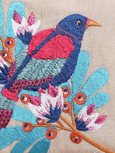 Load image into Gallery viewer, Kanyoga - Bird embroidered pouch with touch of sequins and beads