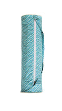 Load image into Gallery viewer, Yoga Mat Bag - Geometric Print - Aqua & White