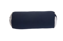 Load image into Gallery viewer, Yoga Bolster - Buddha Embroidered - Dark Blue &amp; White
