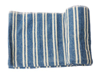 Load image into Gallery viewer, Yoga Blanket - Natural Cotton - Blue & White Stripes