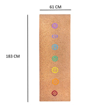 Load image into Gallery viewer, Cork Yoga Mat With Chakra Print - Multicolor