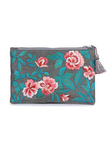 Load image into Gallery viewer, Kanyoga Embroidered Poly Dupion Pouch With Tassel Attached For Women