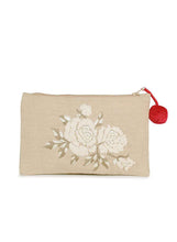 Load image into Gallery viewer, Kanyoga Embroidered Cotton Pouch With Pom Pom Attached For Women