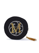 Load image into Gallery viewer, Kanyoga Embroidered Cotton Round Pouch With Tassel Attached For Women