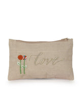 Load image into Gallery viewer, Kanyoga Cotton Pouch With ‘Love’ Embroidered For Women