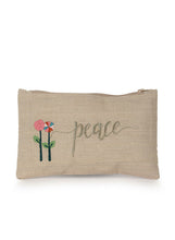 Load image into Gallery viewer, Kanyoga Cotton Pouch With ‘Peace’ Embroidered For Women