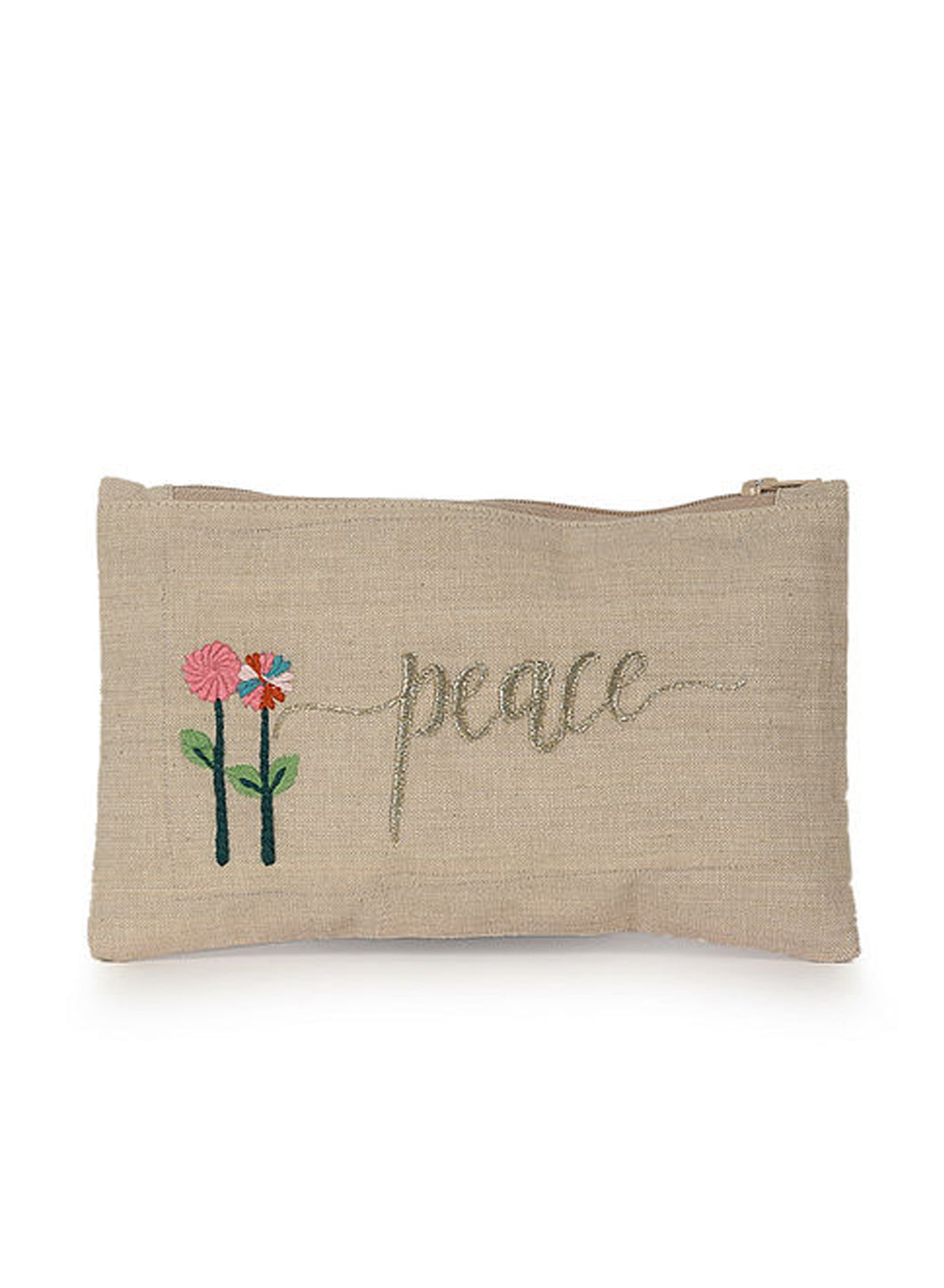 Kanyoga Cotton Pouch With ‘Peace’ Embroidered For Women