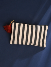 Load image into Gallery viewer, Kanyoga - Striped Embroidered Pouch with tassel