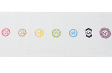 Load image into Gallery viewer, Cotton Yoga Mat With Seven Chakra Embroidered - White &amp; Multi
