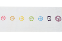 Load image into Gallery viewer, Cotton Yoga Mat With Seven Chakra Embroidered - White & Multi