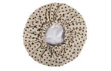 Load image into Gallery viewer, Shower Cap - Polka Dot Print - Beige & Blue