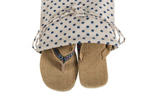 Load image into Gallery viewer, Travel Shoe Bag - Polka Dot Print - Beige & Blue