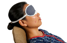 Load image into Gallery viewer, Eye Mask - Denim Polka Dot Print