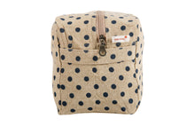 Load image into Gallery viewer, Utility/Cosmetic Pouch Bag - Polka Dot Print - Beige & Blue
