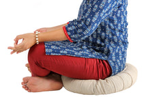 Load image into Gallery viewer, Meditation Cushion Zafu With Buckwheat Hulls Filled - Mandala Illusion Embroidered