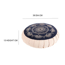 Load image into Gallery viewer, Meditation Cushion Zafu With Buckwheat Hulls Filled - Mandala Geometric Embroidered