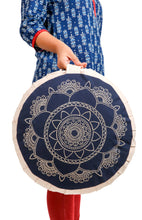 Load image into Gallery viewer, Meditation Cushion Zafu With Buckwheat Hulls Filled - Mandala Geometric Embroidered