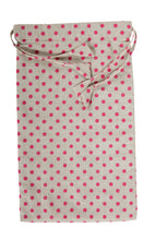 Load image into Gallery viewer, Travel Shoe Bag - Polka Dot Print - Beige & Magenta