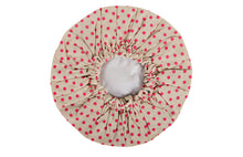 Load image into Gallery viewer, Shower Cap - Polka Dot Print - Beige & Magenta