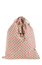 Load image into Gallery viewer, Travel Laundry Bag - Polka Dot Print - Beige & Magenta