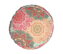 Load image into Gallery viewer, Meditation Cushion Zafu With Buckwheat Hulls Filled - Mandala Print - Multicolor