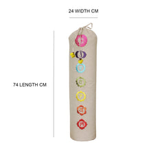 Load image into Gallery viewer, Yoga Mat Bag - Seven Colorful Chakra Embroidered - Beige &amp; Multi
