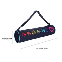Load image into Gallery viewer, Yoga Mat Bag with Seven Colorful Chakra Embroidered - Dark Blue
