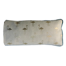 Load image into Gallery viewer, Flamingo gold foil print eye pillow filled with flaxseed