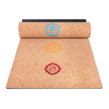 Load image into Gallery viewer, Cork Yoga Mat With Chakra Print - Multicolor
