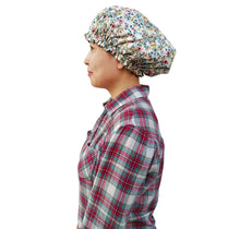 Load image into Gallery viewer, Shower Cap - Floral Lake Ditsy Print - White & Multi