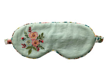 Load image into Gallery viewer, Eye Mask Filled With Dried Lavender Flower - Cotton With Floral Embroidered