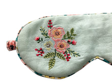 Load image into Gallery viewer, Eye Mask Filled With Dried Lavender Flower - Cotton With Floral Embroidered