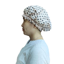 Load image into Gallery viewer, Shower Cap - Polka Dot Printed - Blush Pink & Black