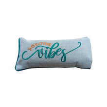 Load image into Gallery viewer, Eye Pillow Filled with Flaxseed - Typographic Design - "Positive vibes" Embroidered