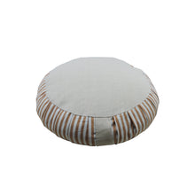 Load image into Gallery viewer, Meditation Cushion Zafu With Buckwheat Hulls Filled - Stripe Print - Beige & Multi