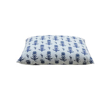 Load image into Gallery viewer, Buckwheat Hulls Filled Relaxing Pillow - Floral Buta Printed  - Blue &amp; White
