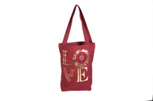 Load image into Gallery viewer, Tote Bag with Gold Foil Print - Berry/Maroon