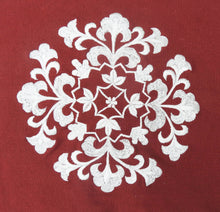 Load image into Gallery viewer, Meditation Cushion Zafu With Buckwheat Hulls Filled - Mandala embroidered - Berry