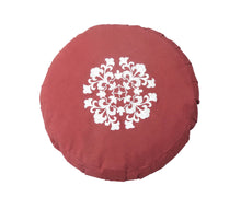 Load image into Gallery viewer, Meditation Cushion Zafu With Buckwheat Hulls Filled - Mandala embroidered - Berry