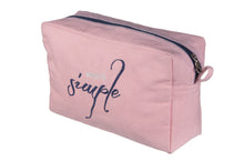 Load image into Gallery viewer, Utility/Cosmetic Pouch Bag - "Keep it Simple" embroidered - Pink