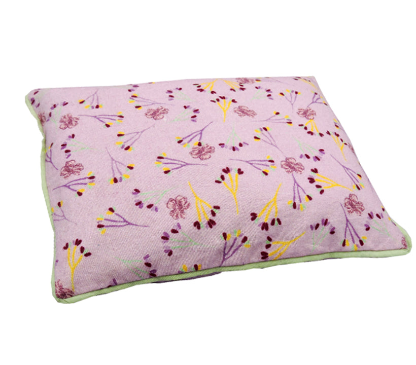Mustard Seed Baby Head Shaping Pillow & Flat Head Syndrome Prevention - Floral Print - Small Size